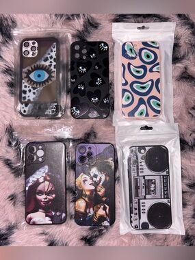 Assorted Decorative iPhone Snap-On Cases - Pink, Black, Multicolor